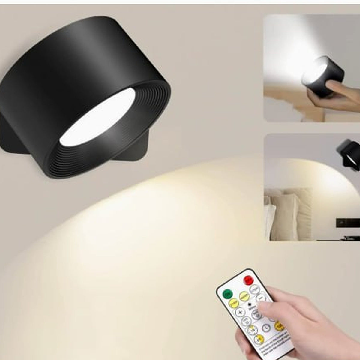 Nook lamp remote control in hand