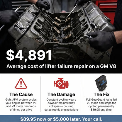 Average cost of lifter failure repair on a GM V8