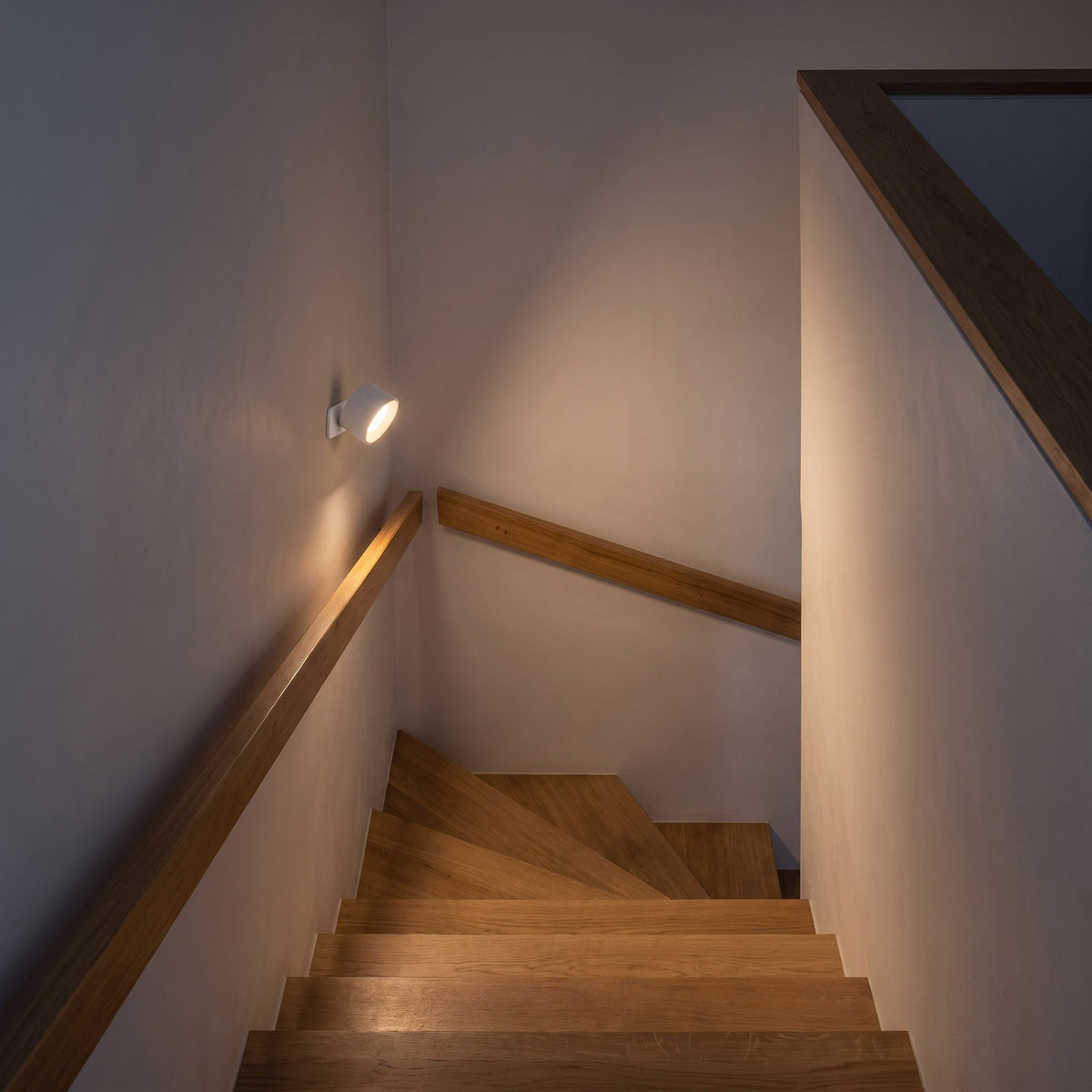 White Nook lamp on a stair landing