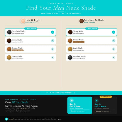 Find your ideal nude shade: shade guide for the 4 shades