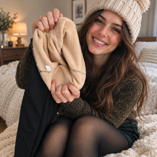 Sheer Illusion Fleece Tights